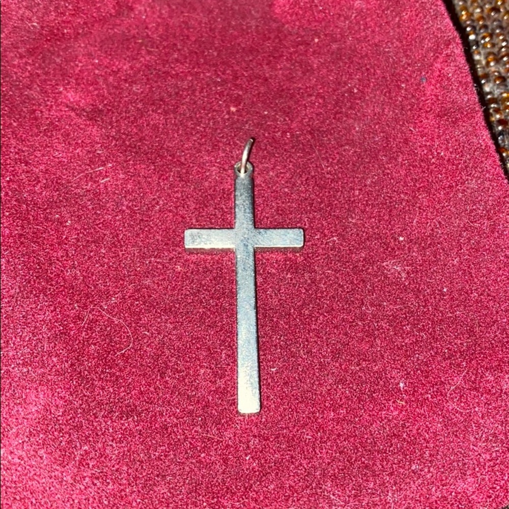 Silver Colored Cross Pendant Gently Used Condition